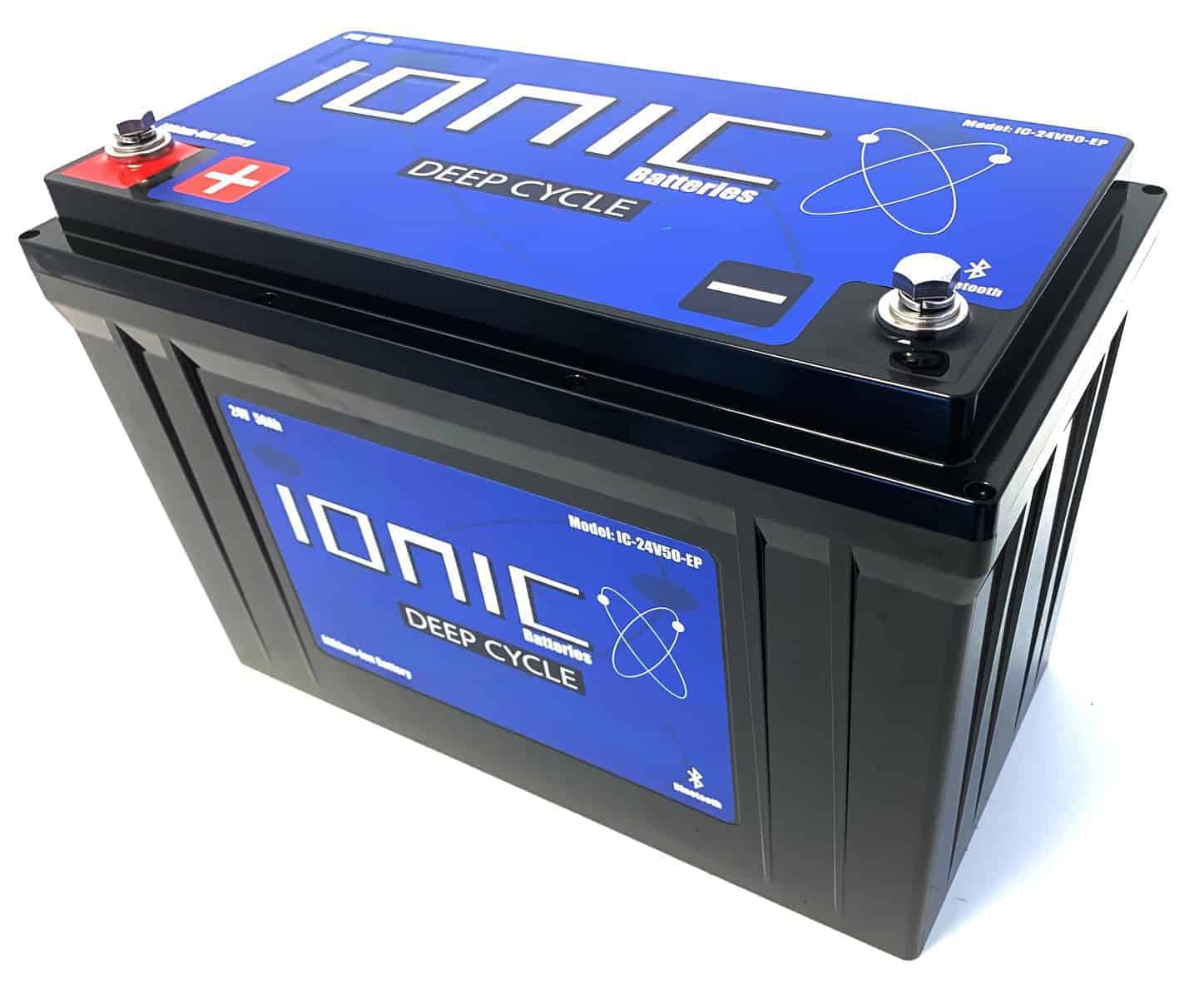 Buy 24V 50Ah Lithium Ion Deep Cycle Battery - Ionic 24V50-EP - Built in  Bluetooth Monitoring - 11 Year Warranty - Great for Bass Boats, Trolling  Motors, Lift Gates, Floor Sweepers, and
