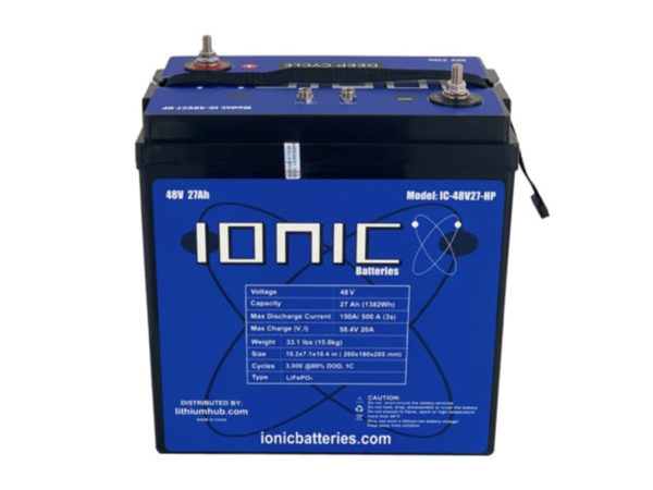 48 volt 27ah deep cycle lithium battery with can