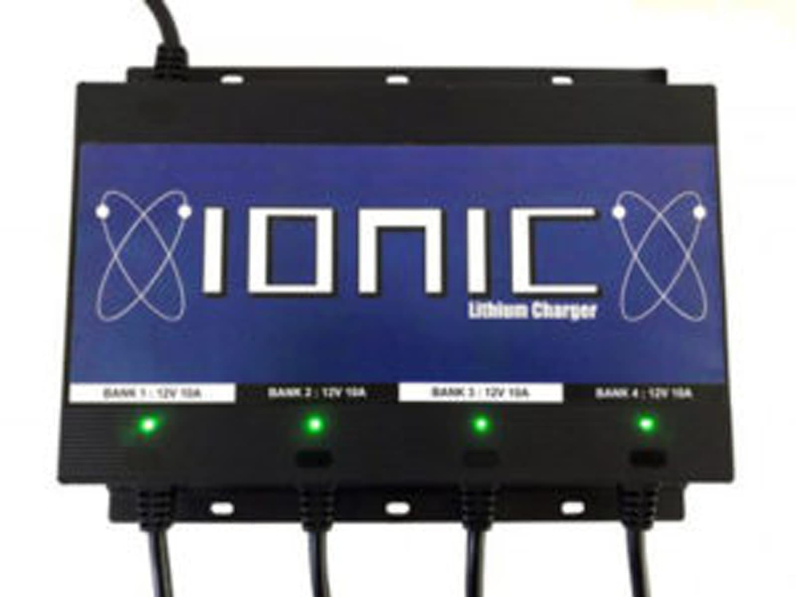 Image of an Ionic 4 bank battery charger.