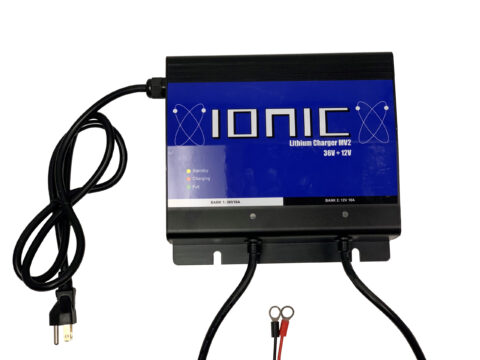 Ionic 36V Multi Voltage LiFePO4 Charger - 36V 10A + 12V 10A.