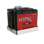 Ionic Battery Tray with a red starter battery in it.