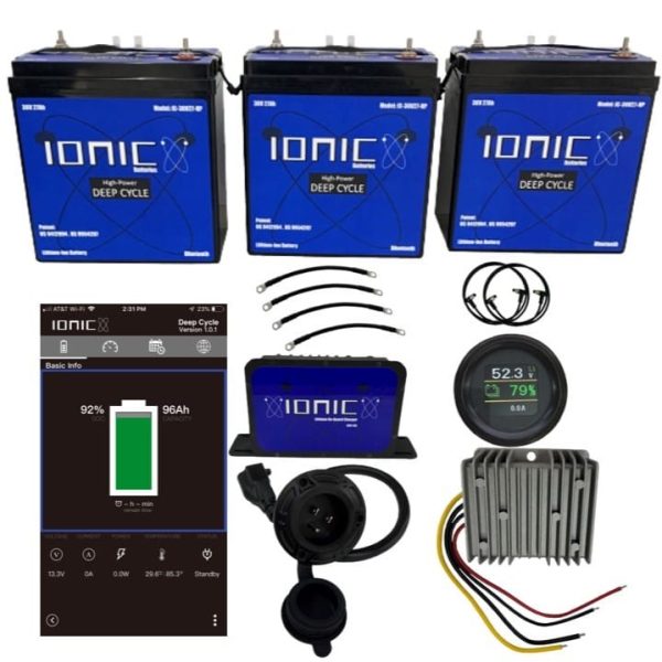 Ionic Lithium 36V 81Ah LiFePO4 Golf Cart Triple Bundle