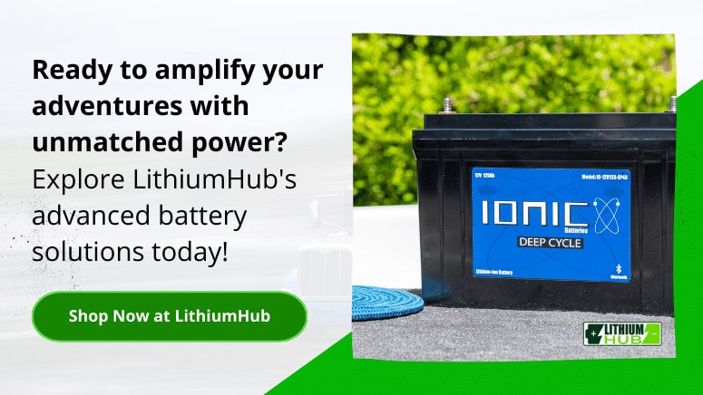 Promotional image showing LithiumHub batteries, the superior battery choice with unmatched power.