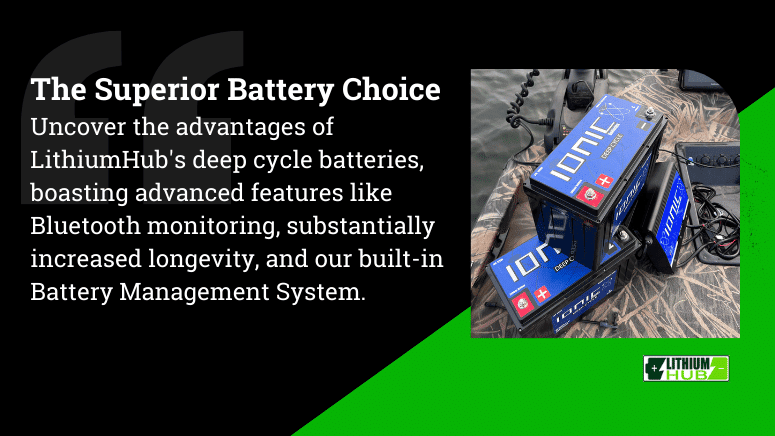 Promotional image of LithiumHub batteries as the superior battery choice.