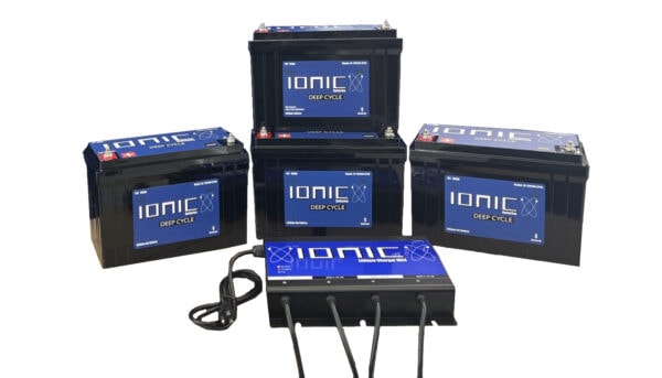 Promotional image for Ionic lithium batteries - 36v ultimate bass boat bundle for trolling motors and starter batteries.