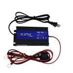 The Ionic 16v Lithium Charger - 16V 6A, front side.