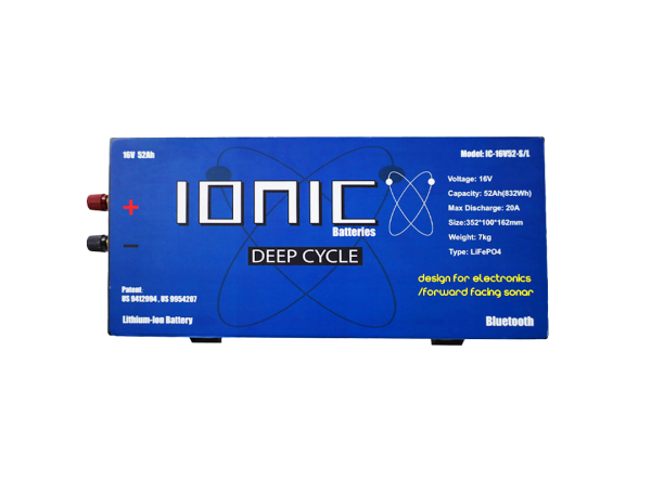 ionic lithium 16v 52ah | marine electronics/sonar lifepo4 battery + charger