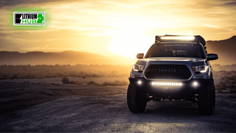 Off-road SUV showcasing a front light bar, enhancing visibility for adventurous overlanding and rock crawling excursions.