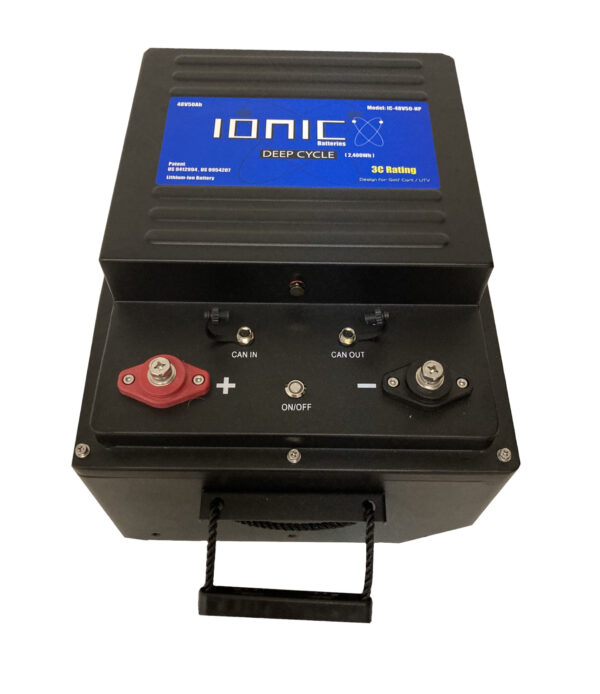 ionic lithium 48v 52ah | gc2 golf cart lifepo4 deep cycle battery + bluetooth