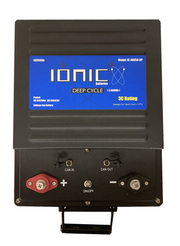 ionic lithium 48v 52ah | gc2 golf cart lifepo4 deep cycle battery + bluetooth